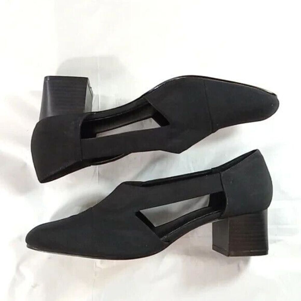 Vintage 90s Y2K Fashion bug size 8 black Chunky Block heels Whimsigoth Office - Picture 2 of 10